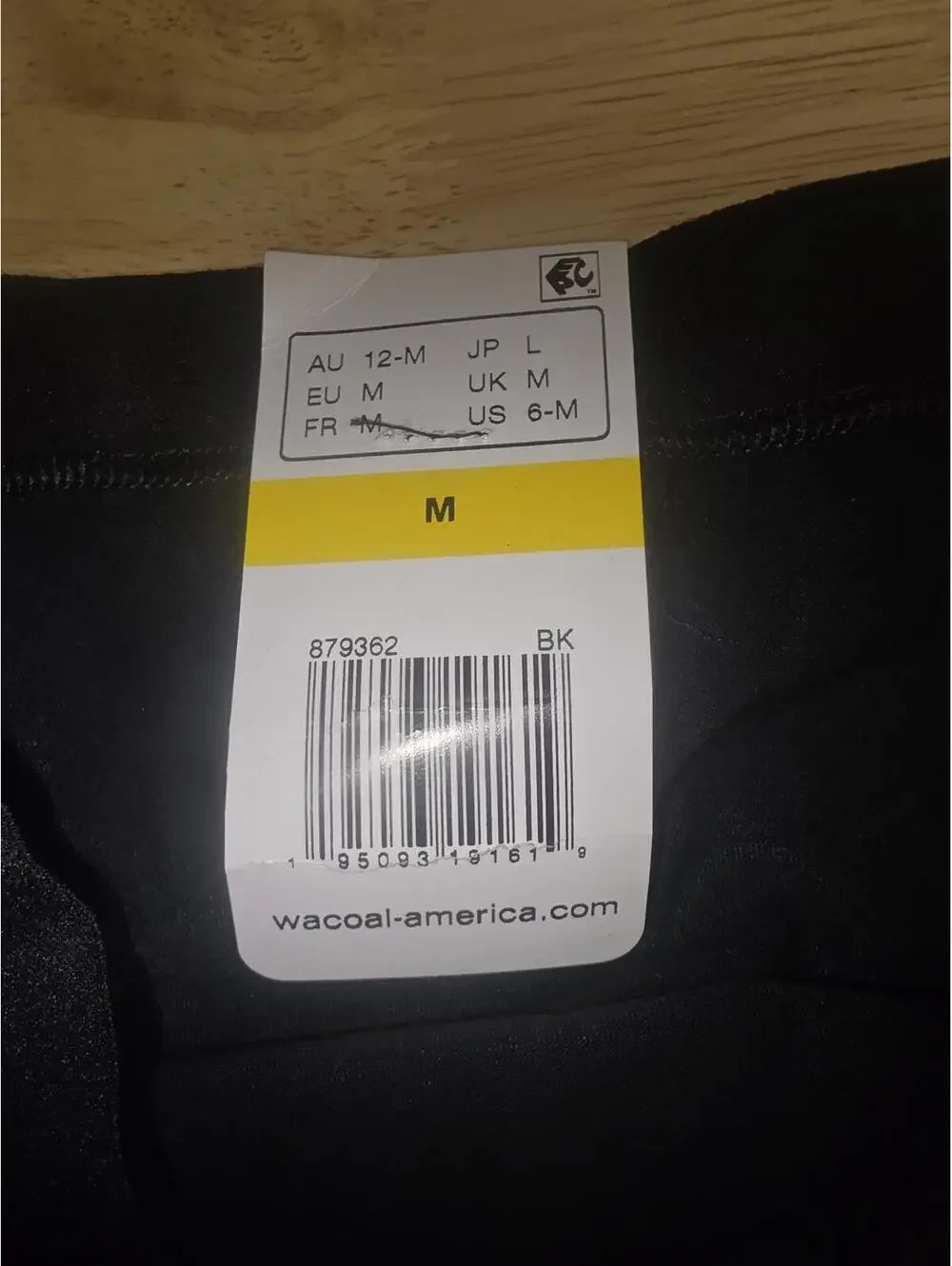 WACOAL UNDERSTATED COTTON HI‑CUT BRIEF BLACK SIZE MEDIUM